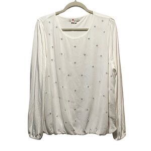 Boden‎ Off-White Embellished Long Sleeve Blouse